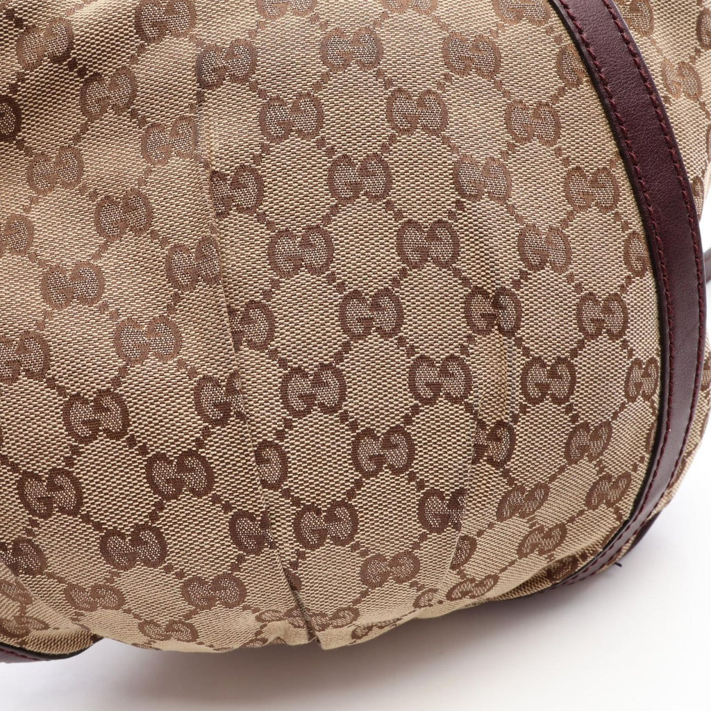 Gucci Shoulder Bag Abbey Beige Brown Canvas Leather — view 5