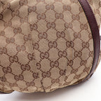 Gucci Shoulder Bag Abbey Beige Brown Canvas Leather — view 5