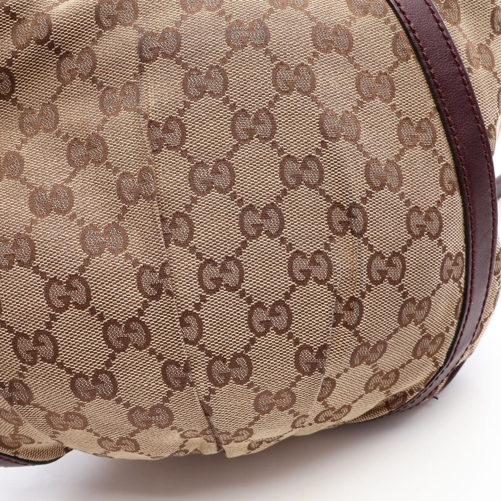 Gucci Shoulder Bag Abbey Beige Brown Canvas Leather — view 5