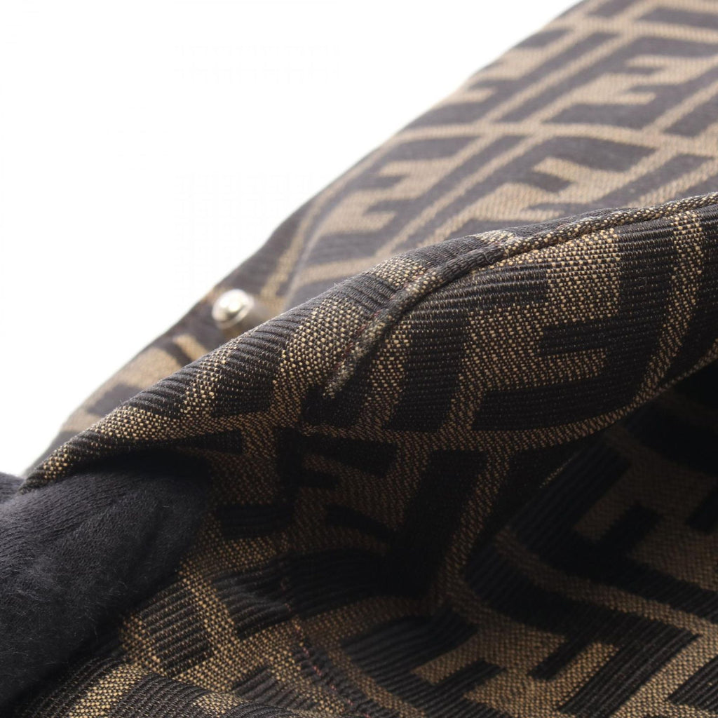 Fendi Tote Zucca Brown Canvas Leather Handbag — view 7