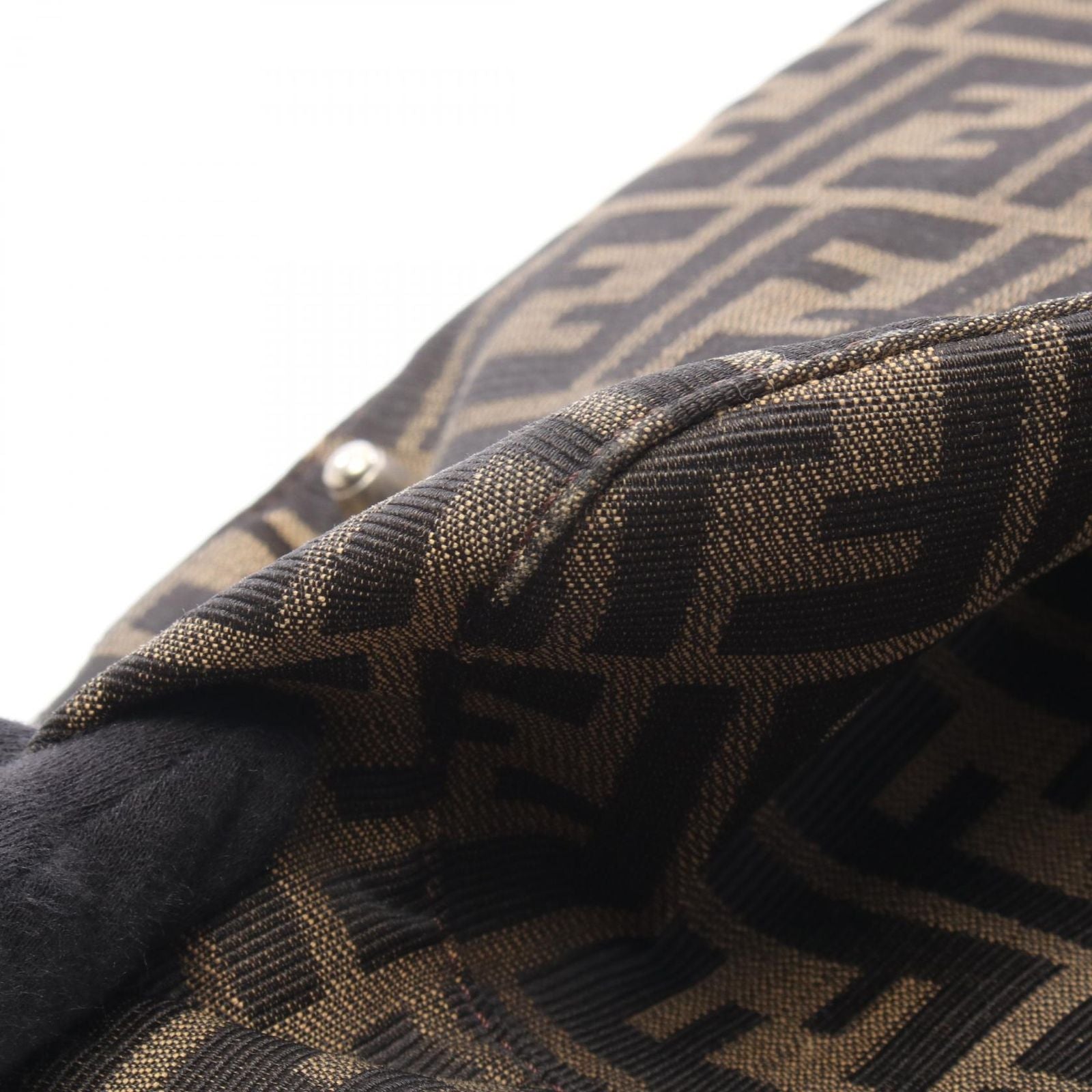 Fendi Tote Zucca Brown Canvas Leather Handbag — view 7