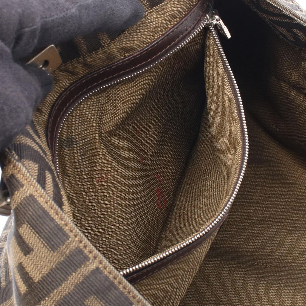 Fendi Tote Zucca Brown Canvas Leather Handbag — view 6