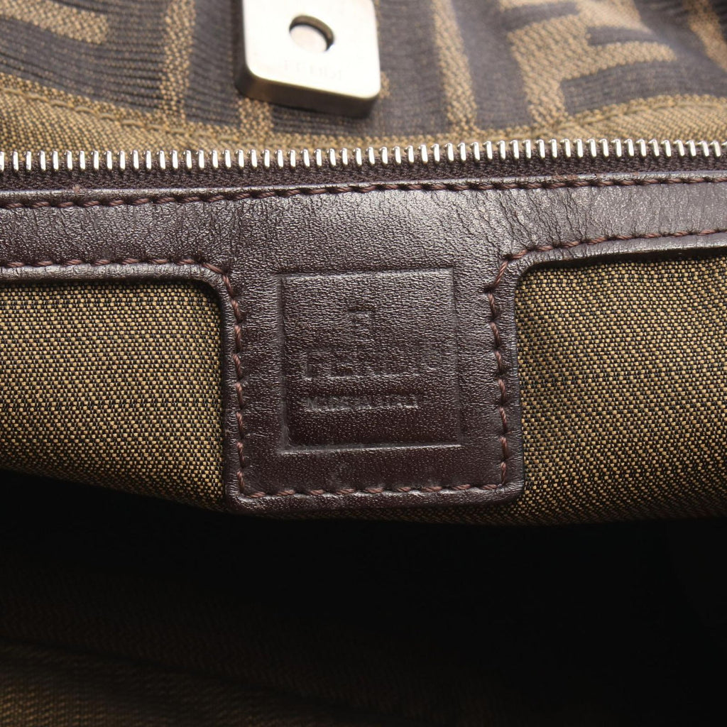 Fendi Tote Zucca Brown Canvas Leather Handbag — view 4
