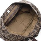 Fendi Tote Zucca Brown Canvas Leather Handbag — view 3