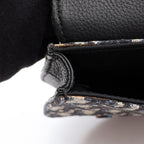 Dior Shoulder Bag Saddle Oblique Beige Navy Canvas Leather — view 8