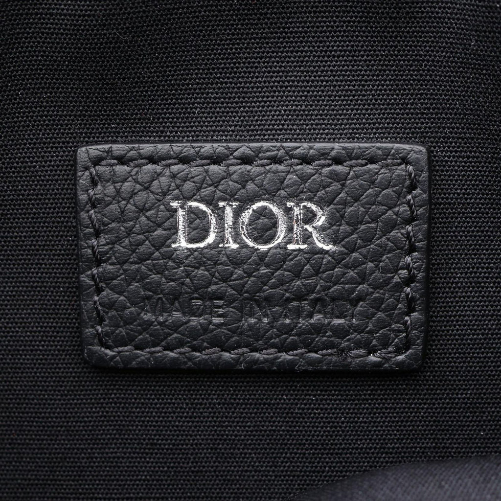 Dior Shoulder Bag Saddle Oblique Beige Navy Canvas Leather — view 4