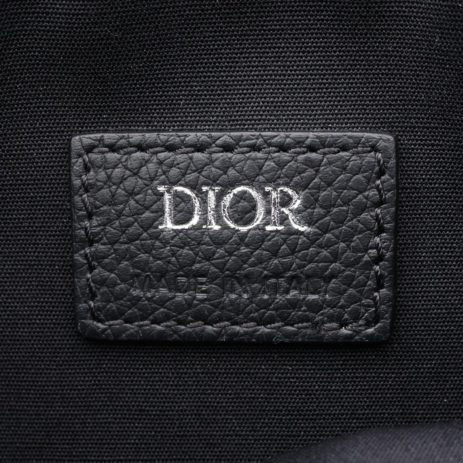 Dior Shoulder Bag Saddle Oblique Beige Navy Canvas Leather — view 4