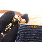Dior Shoulder Bag Maris Pearl Navy Beige Denim Leather — view 8