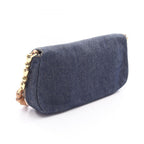 Dior Shoulder Bag Maris Pearl Navy Beige Denim Leather — view 2