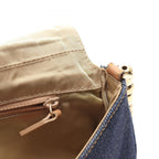 Dior Shoulder Bag Maris Pearl Navy Beige Denim Leather — view 6