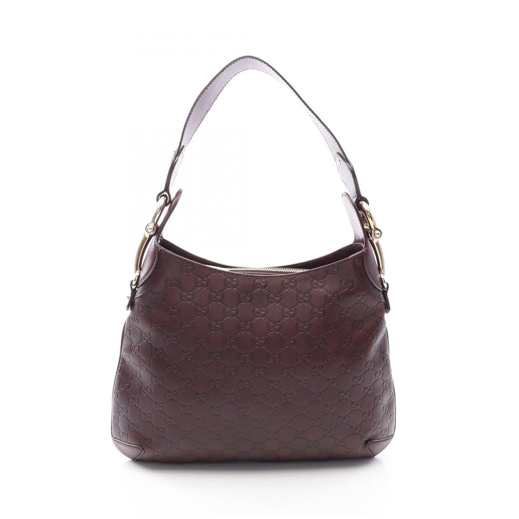 Gucci Shoulder Bag Horsebit Guccissima Brown Leather Oneshoulder