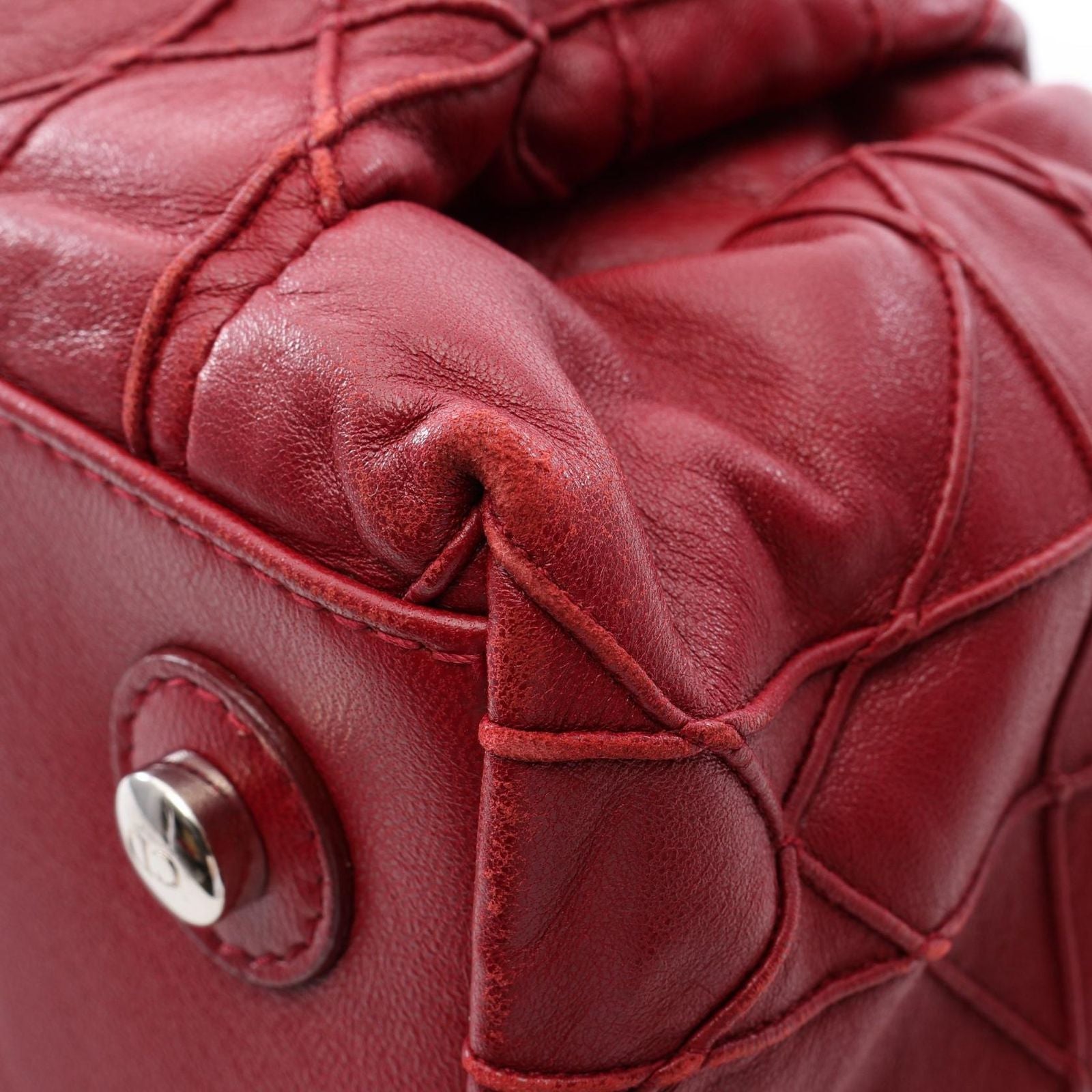 Dior Tote Letranto Chain Shoulder Red Leather — view 7
