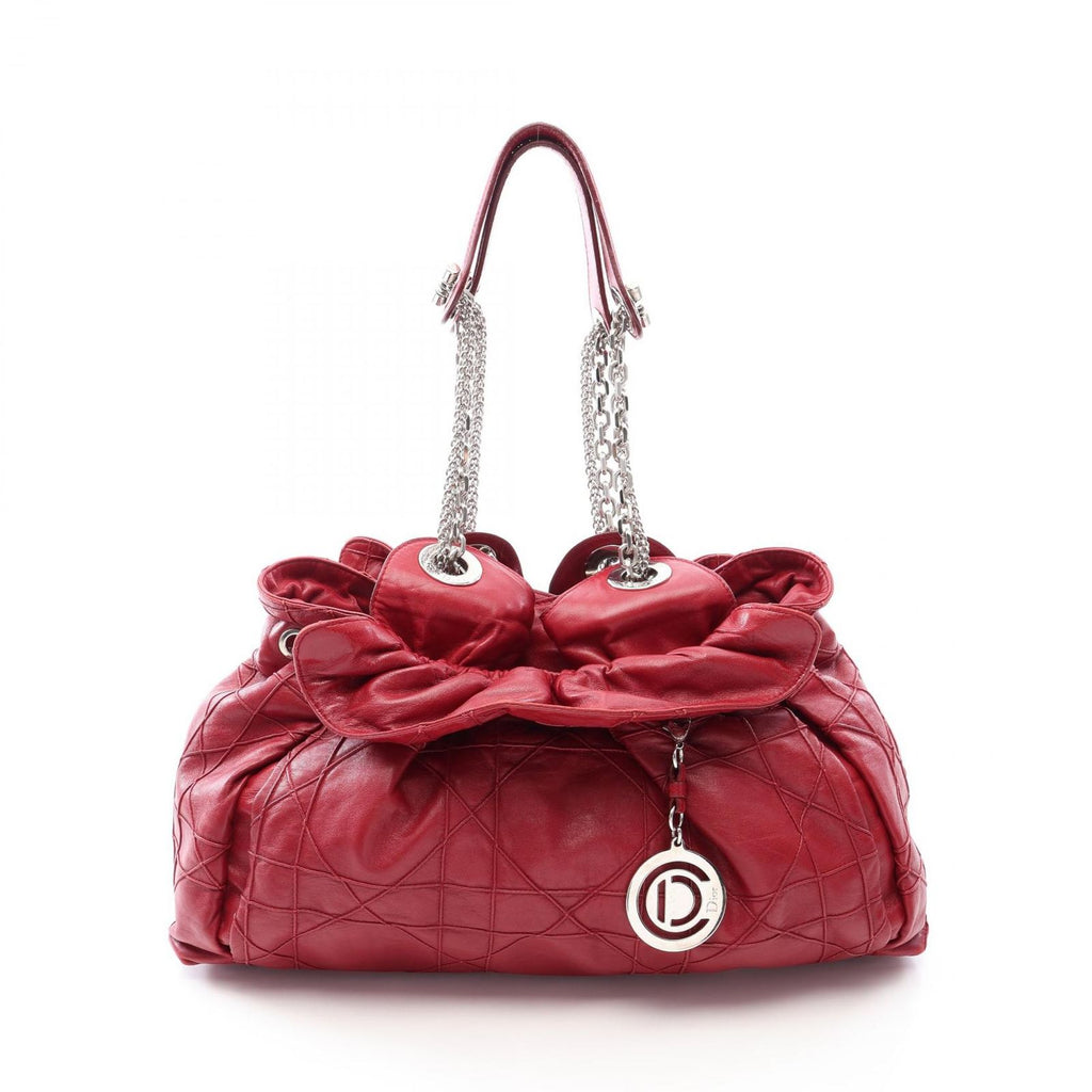 Dior Tote Letranto Chain Shoulder Red Leather