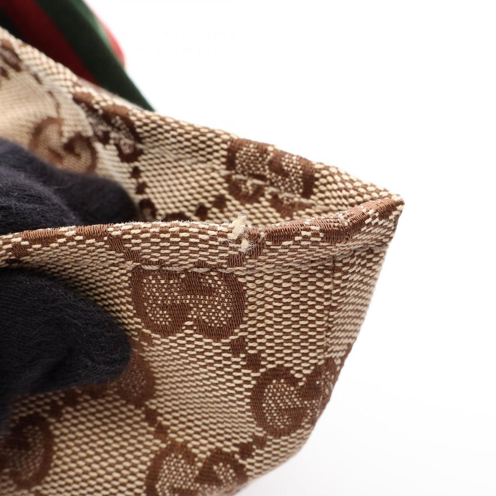 Gucci Tote GG Pattern Sherry Line Beige Canvas Leather — view 7