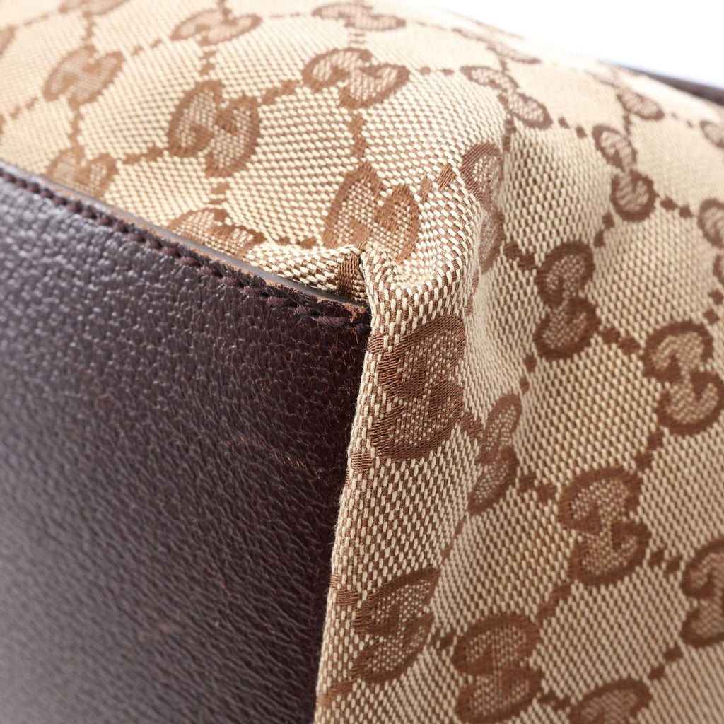 Gucci Tote GG Pattern Sherry Line Beige Canvas Leather — view 6