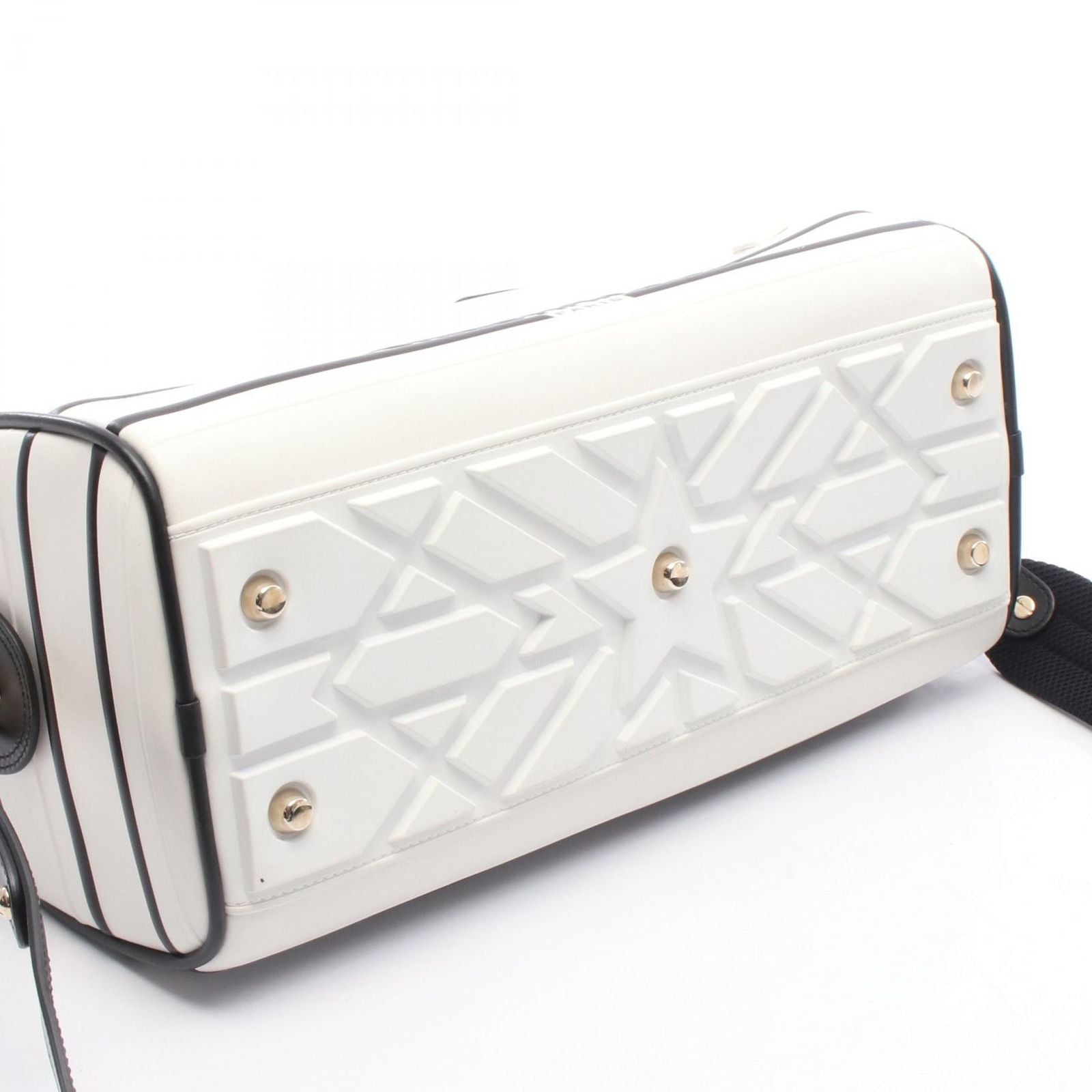 Dior Vibe Bowling Bag 2-Way White Black Leather — view 5