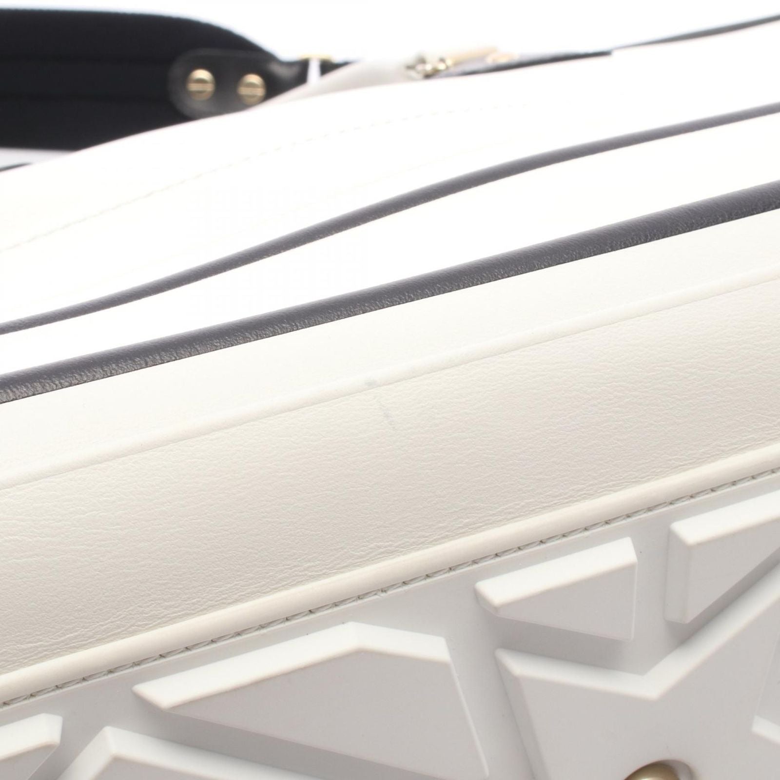 Dior Vibe Bowling Bag 2-Way White Black Leather — view 7