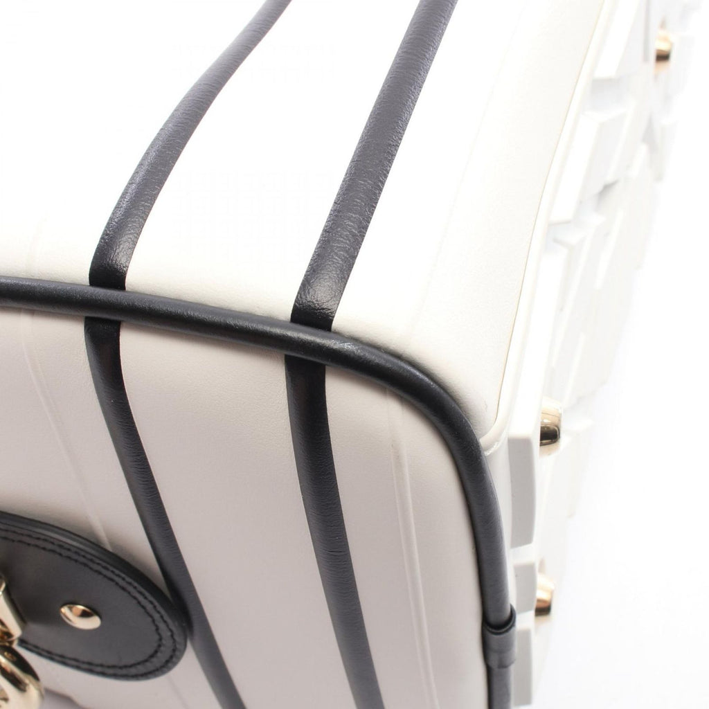 Dior Vibe Bowling Bag 2-Way White Black Leather — view 8