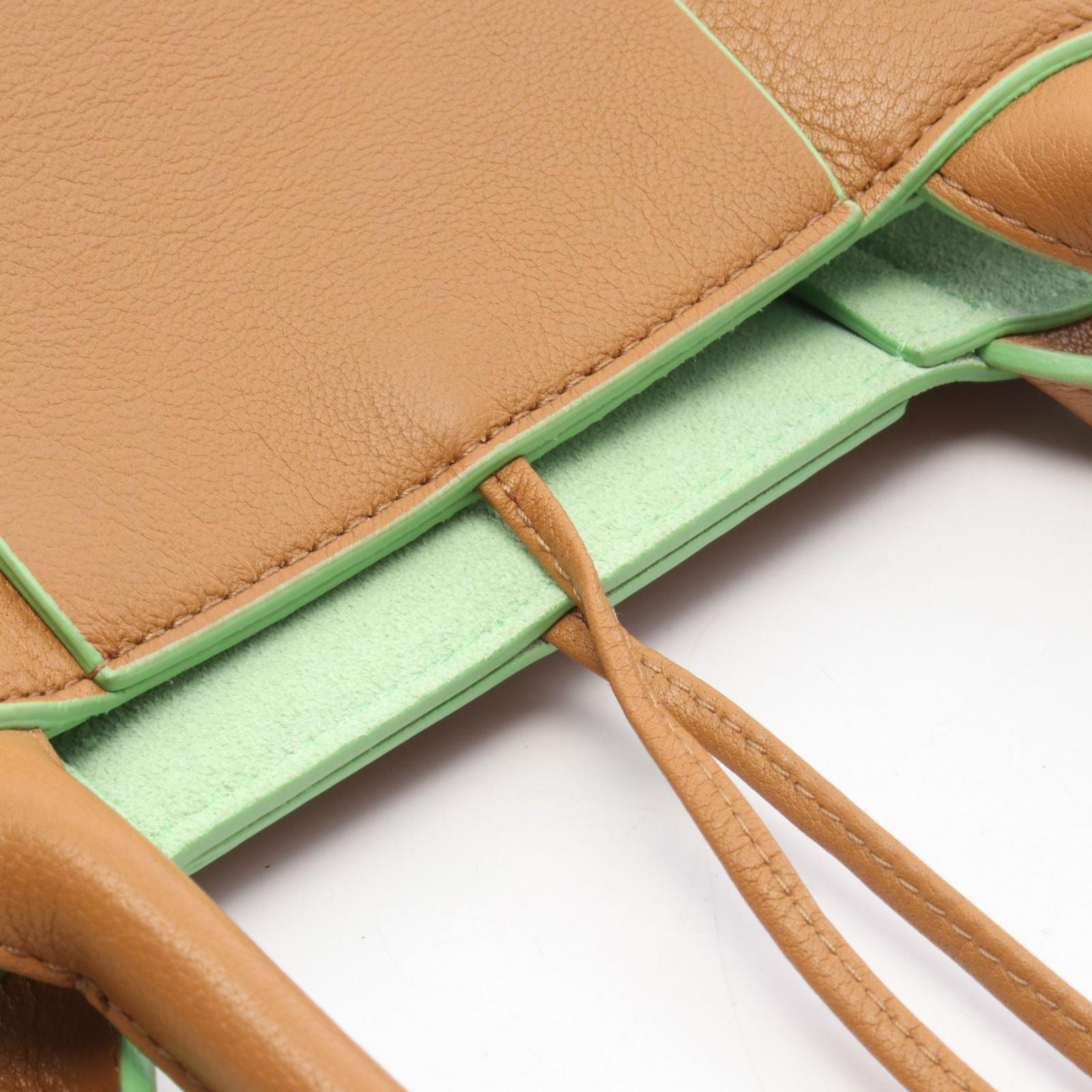 Bottega Veneta Tote Arco Maxi Intrecciato Brown Green Leather Small — view 5
