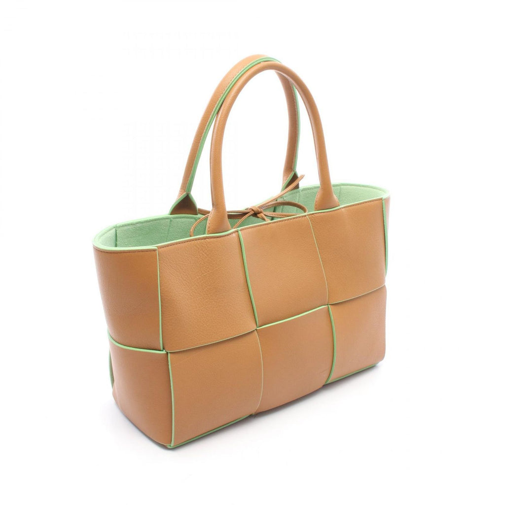 Bottega Veneta Tote Arco Maxi Intrecciato Brown Green Leather Small — view 2