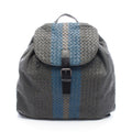 Bottega Veneta Backpack Intrecciato Gray Blue Leather