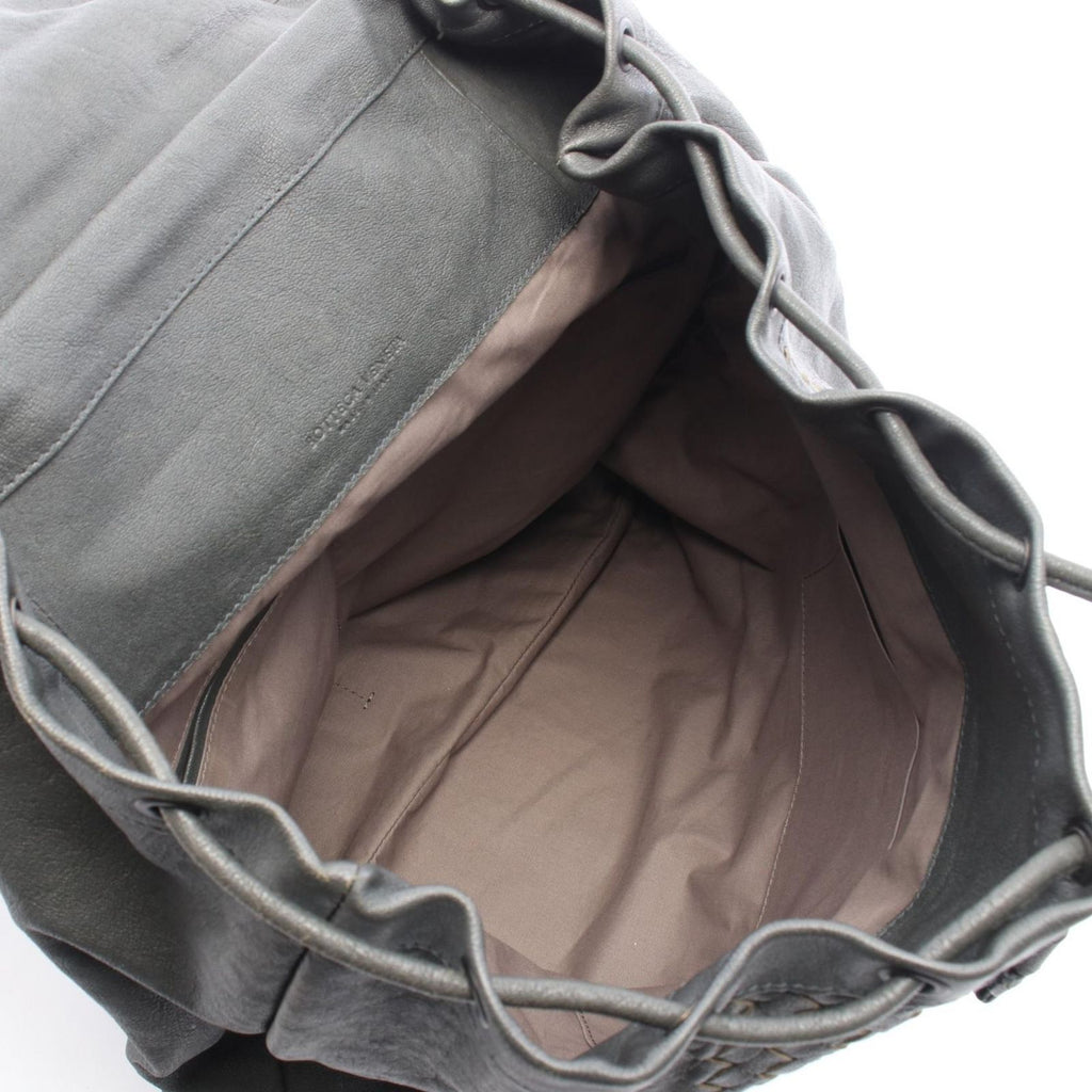 Bottega Veneta Backpack Intrecciato Gray Blue Leather — view 3