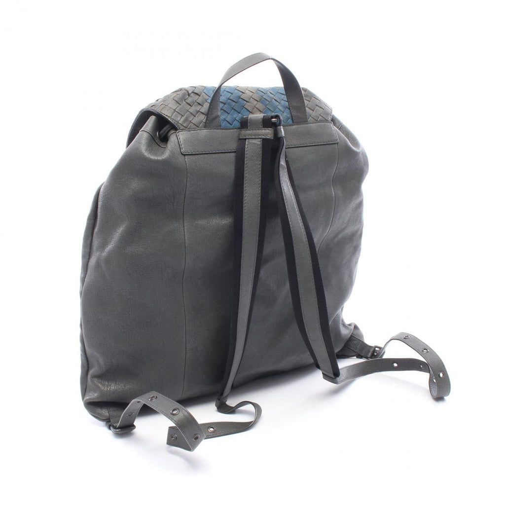 Bottega Veneta Backpack Intrecciato Gray Blue Leather — view 2