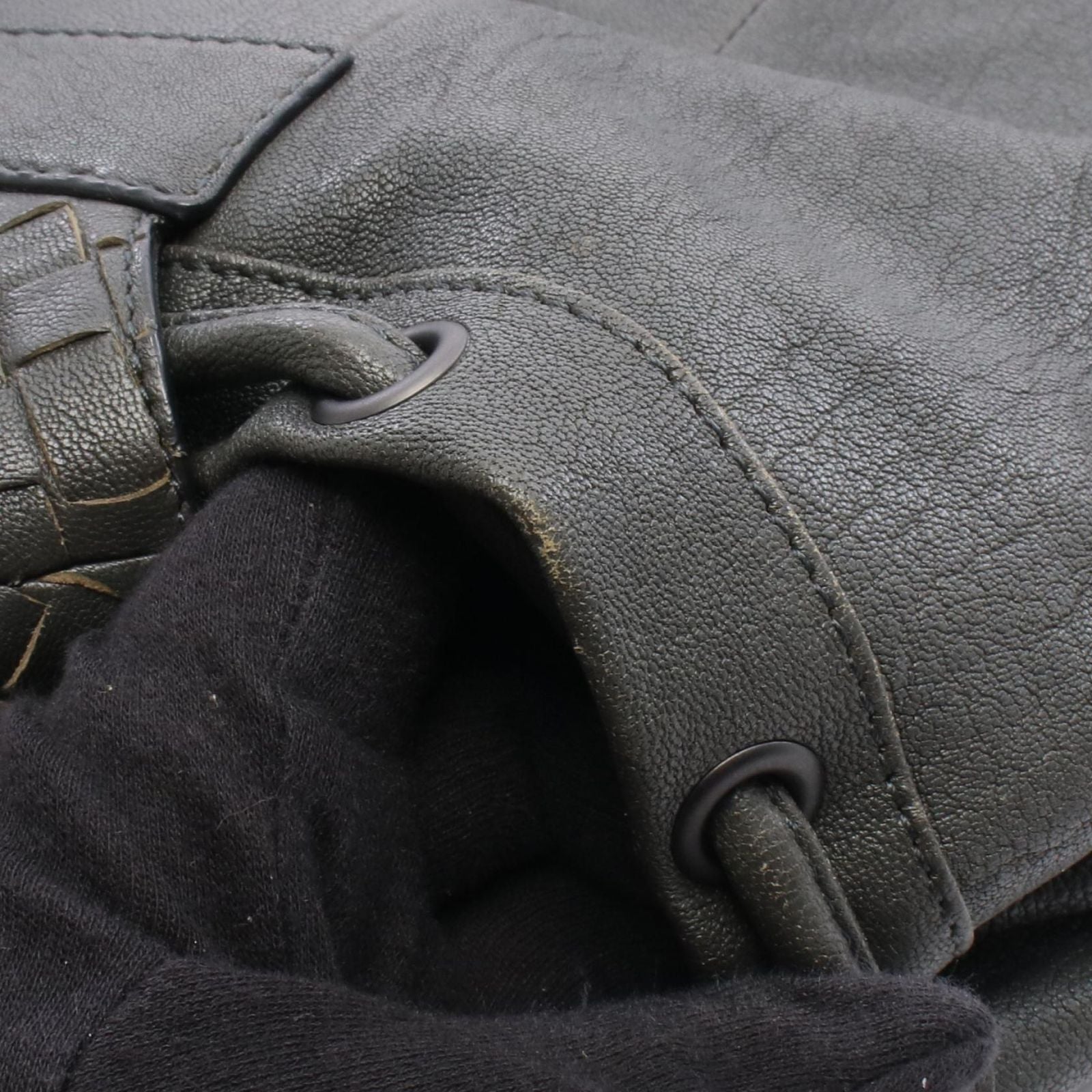 Bottega Veneta Backpack Intrecciato Gray Blue Leather — view 8