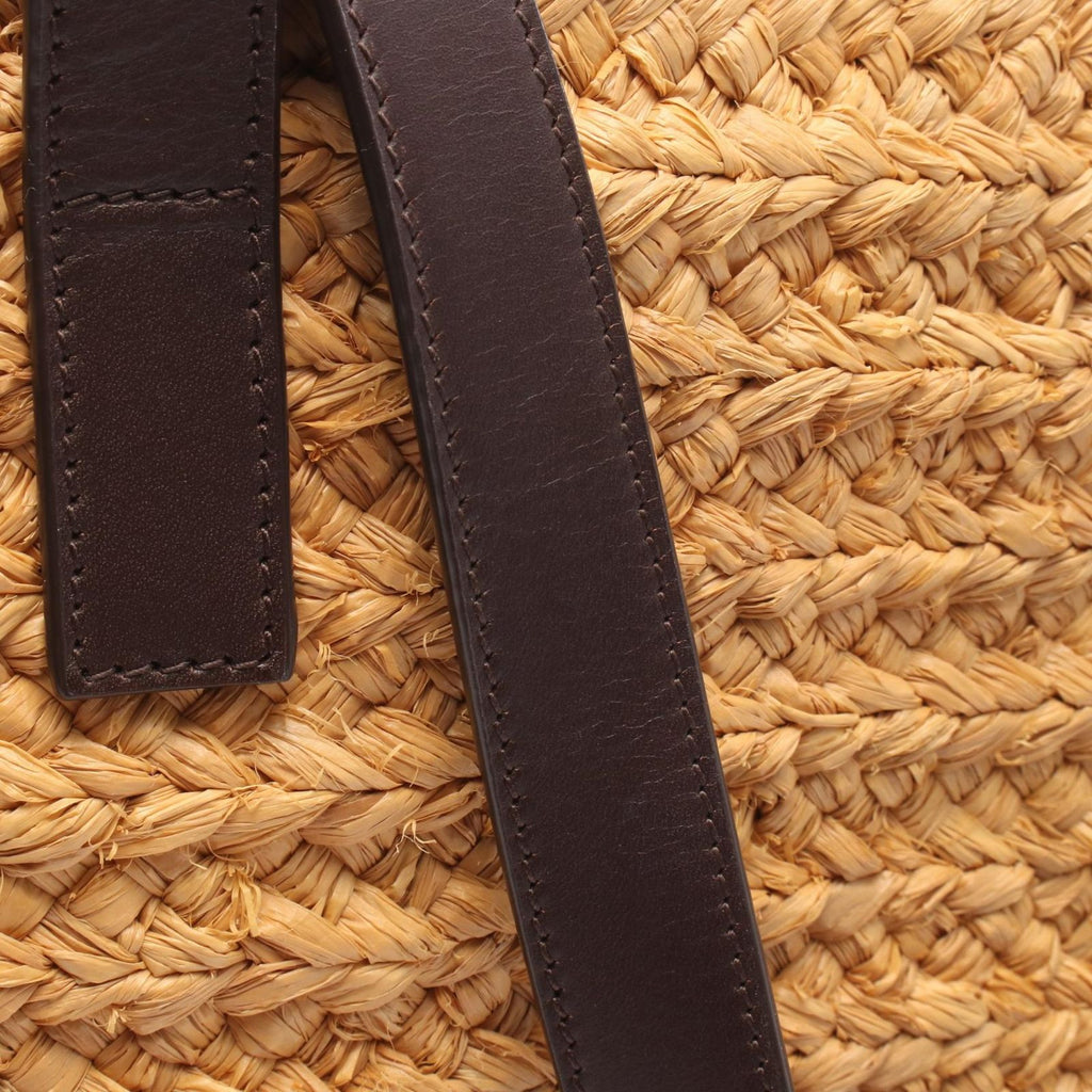 Saint Laurent Paris Shoulder Bag Pannier Small Natural Dark Brown Leather Basket — view 7