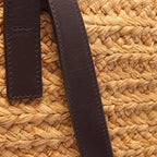 Saint Laurent Paris Shoulder Bag Pannier Small Natural Dark Brown Leather Basket — view 7