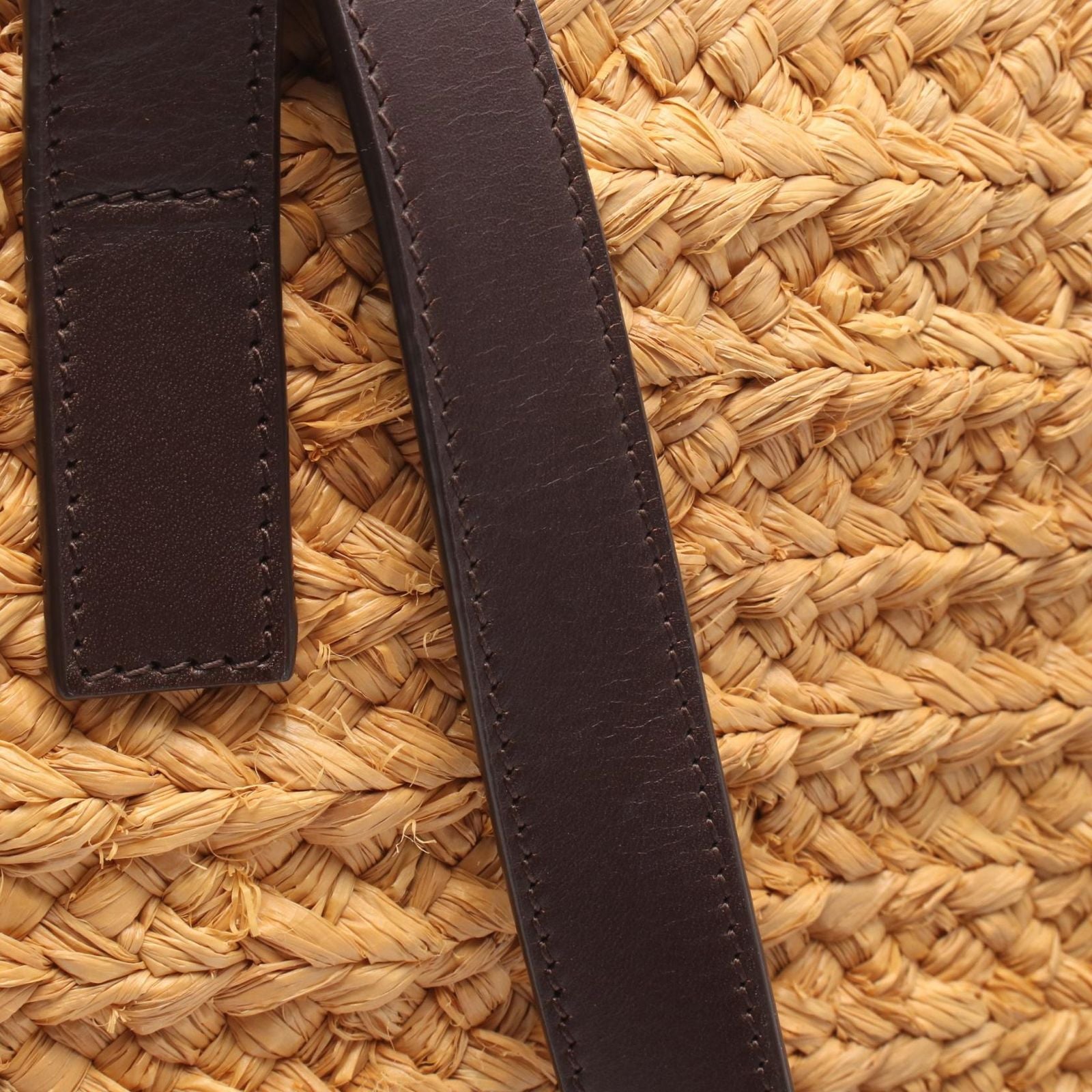 Saint Laurent Paris Shoulder Bag Pannier Small Natural Dark Brown Leather Basket — view 7