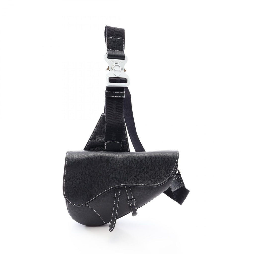 Dior Waist Bag Saddle Black Leather