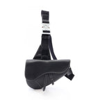 Dior Waist Bag Saddle Black Leather