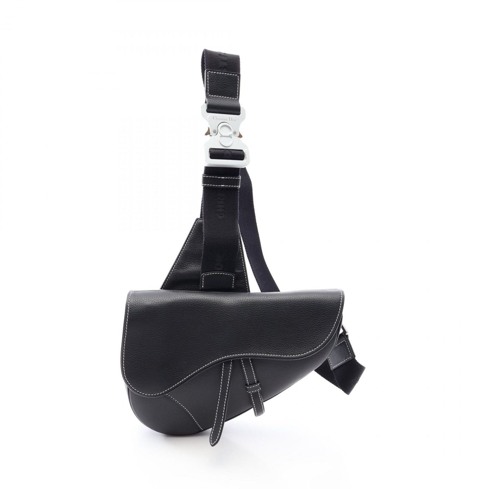 Dior Waist Bag Saddle Black Leather