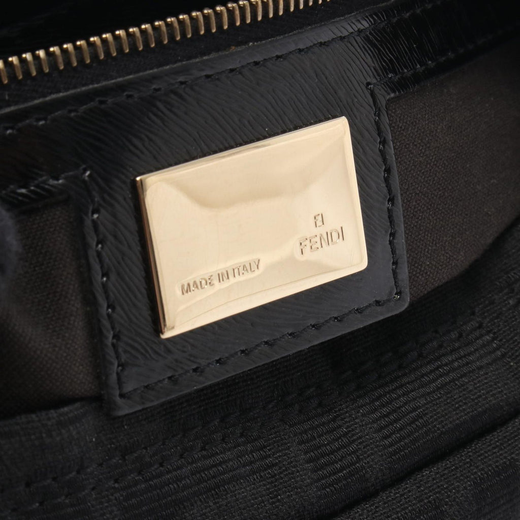 Fendi Shoulder Bag Zucca Black Canvas Leather — view 4