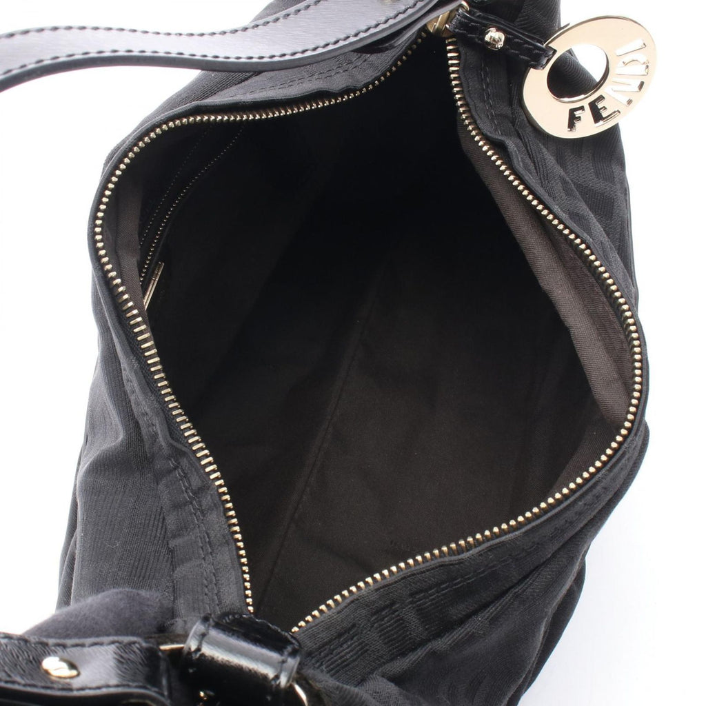 Fendi Shoulder Bag Zucca Black Canvas Leather — view 3