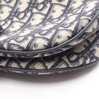 Dior Saddle Bag Oblique Jacquard Beige Navy Canvas Leather — view 5