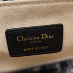 Dior Saddle Bag Mini Oblique Jacquard Beige Navy Canvas Leather — view 4
