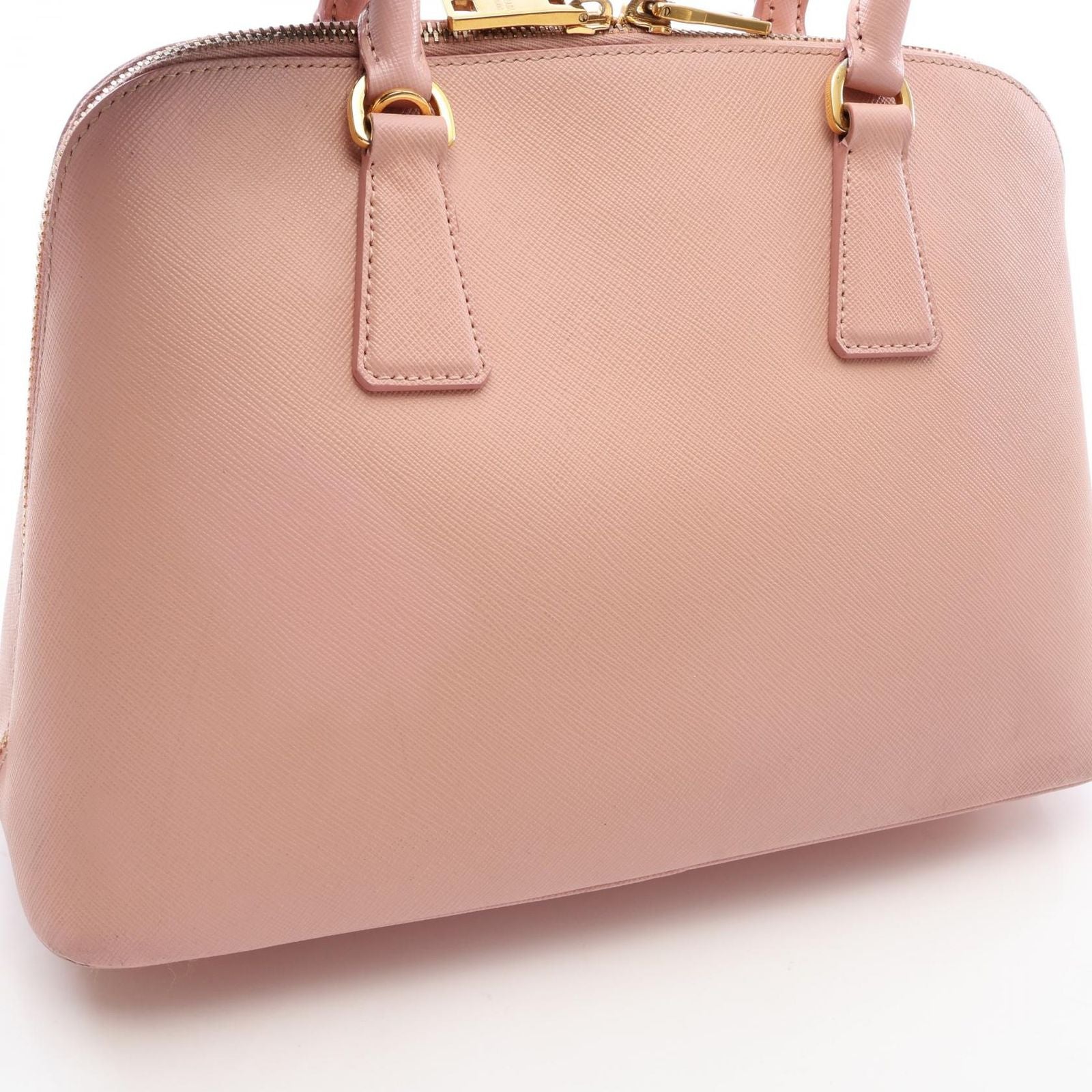 Prada Handbag Saffiano Lux 2-Way Pink Leather Triangle Logo Shoulder — view 6