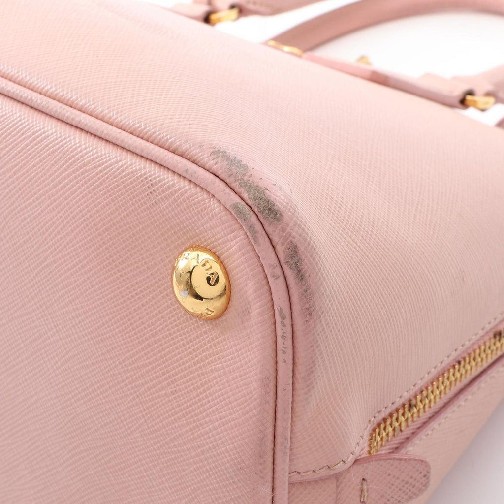 Prada Handbag Saffiano Lux 2-Way Pink Leather Triangle Logo Shoulder — view 8