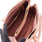 Prada Handbag Saffiano Lux 2-Way Pink Leather Triangle Logo Shoulder — view 3