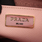 Prada Handbag Saffiano Lux 2-Way Pink Leather Triangle Logo Shoulder — view 4