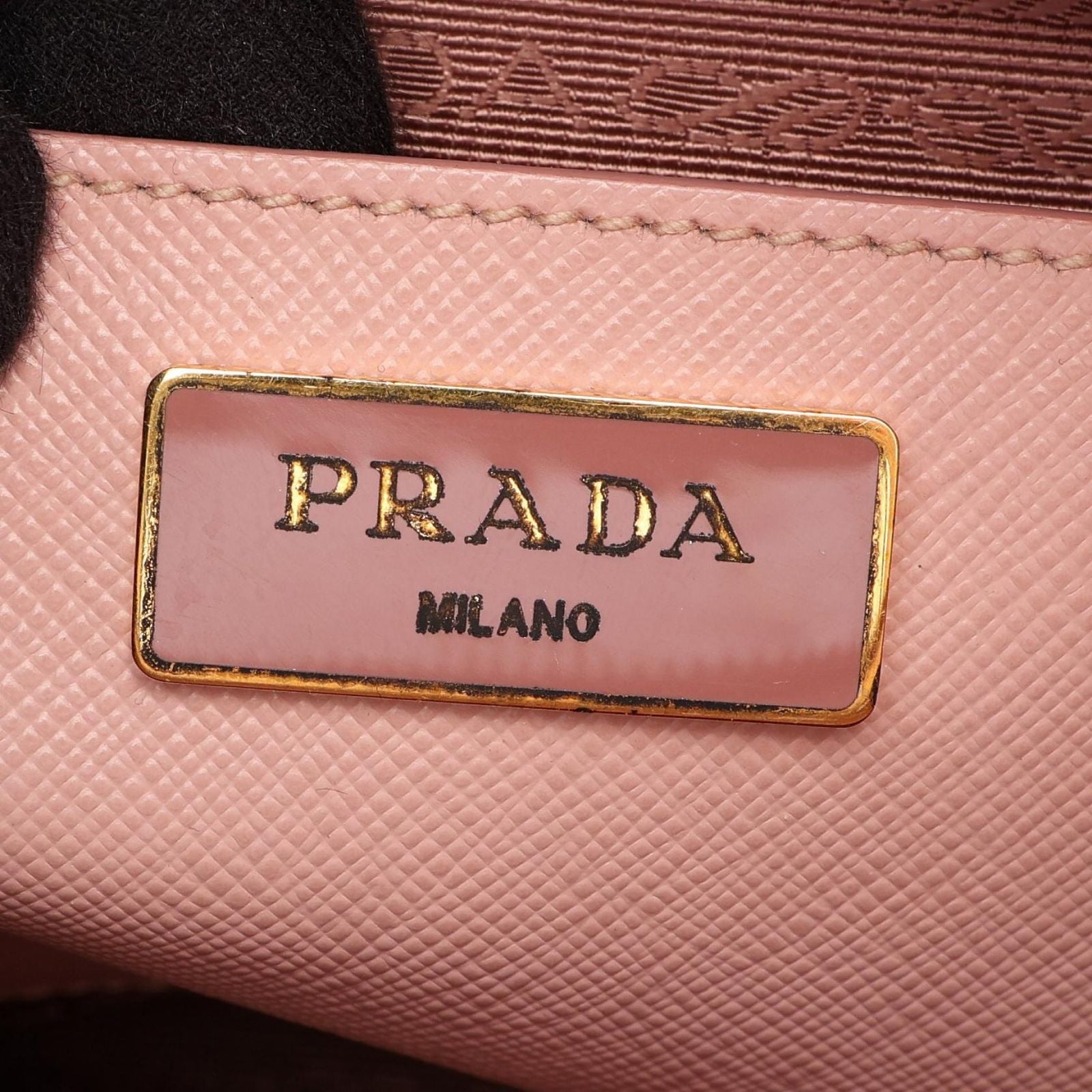 Prada Handbag Saffiano Lux 2-Way Pink Leather Triangle Logo Shoulder — view 4