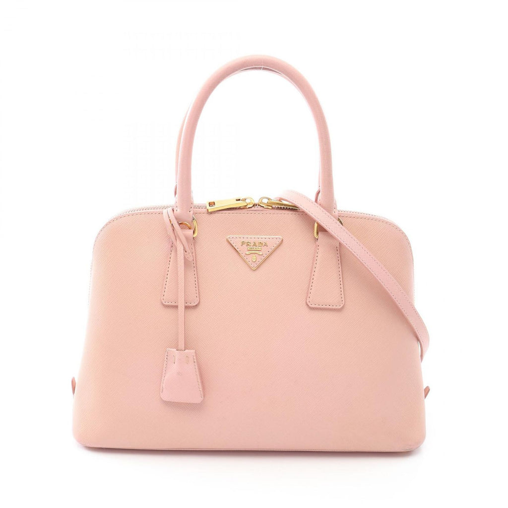 Prada Handbag Saffiano Lux 2-Way Pink Leather Triangle Logo Shoulder