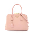 Prada Handbag Saffiano Lux 2-Way Pink Leather Triangle Logo Shoulder