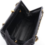 Chanel Handbag Quilted Black Caviar Leather Kiss Lock Chain — view 3