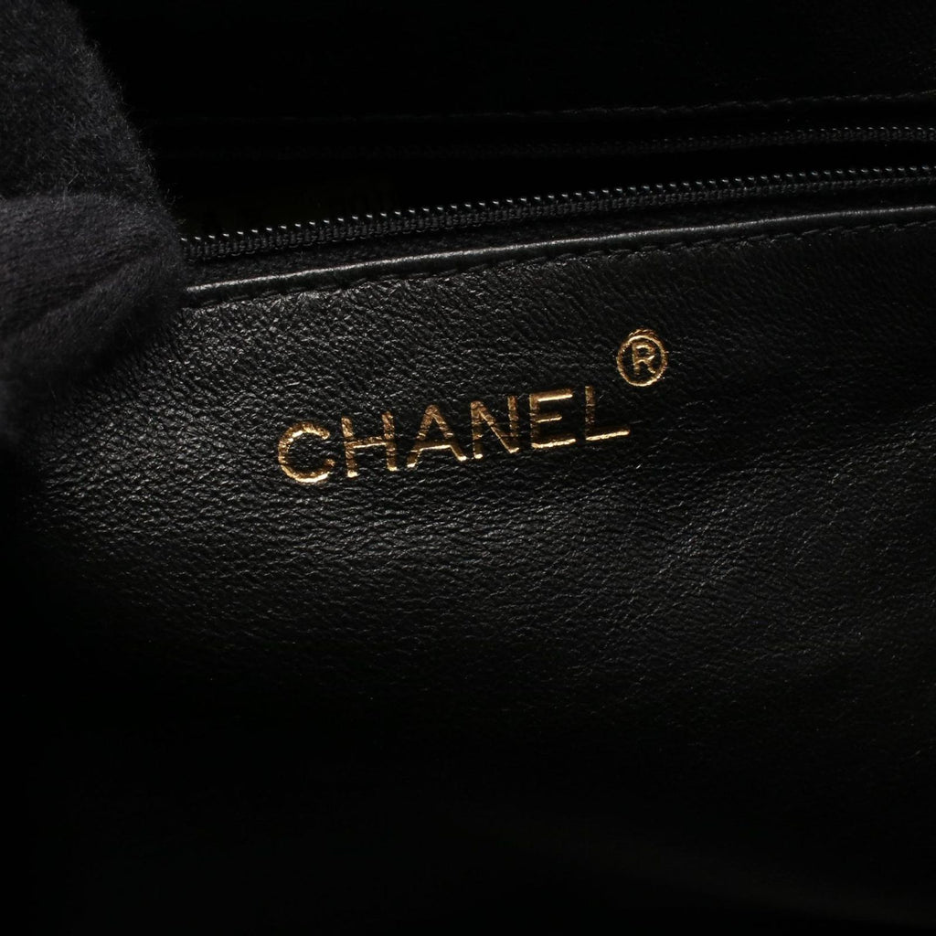 Chanel Handbag Quilted Black Caviar Leather Kiss Lock Chain — view 4