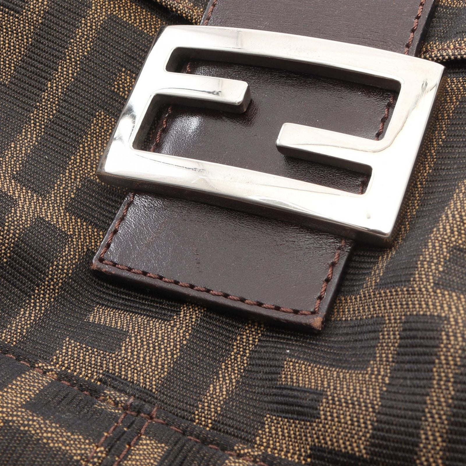 Fendi Handbag Mamma Bucket Zucca Brown Canvas Leather — view 9