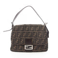 Fendi Handbag Mamma Bucket Zucca Brown Canvas Leather