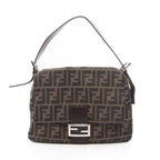 Fendi Handbag Mamma Bucket Zucca Brown Canvas Leather